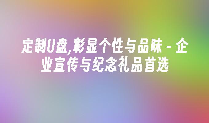 定制U盘,彰显个性与品味 - 企业宣传与纪念礼品首选