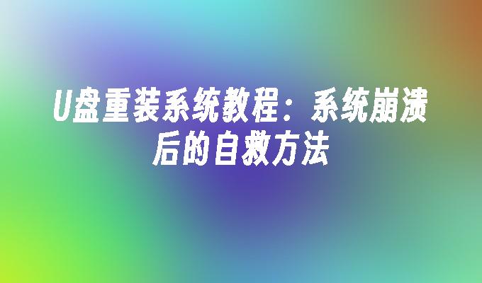 U盘重装系统教程：系统崩溃后的自救方法