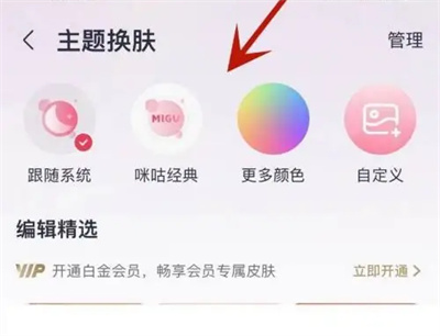 咪咕音乐如何换主题皮肤