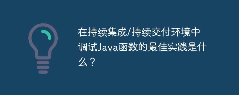 在持续集成/持续交付环境中调试Java函数的最佳实践是什么？