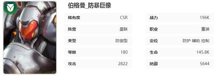 《星际52区》伯格曼角色技能属性介绍