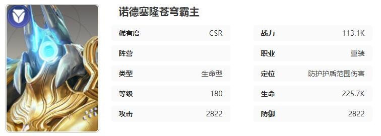 《星际52区》诺德塞隆角色技能属性介绍