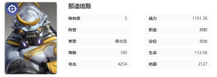 《星际52区》那迪琉斯角色技能属性介绍