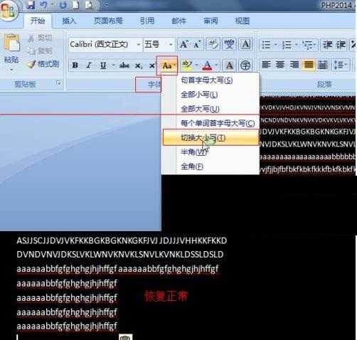 word2007输入英文字母都是大写的处理操作方法