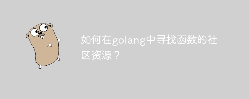 如何在golang中寻找函数的社区资源？