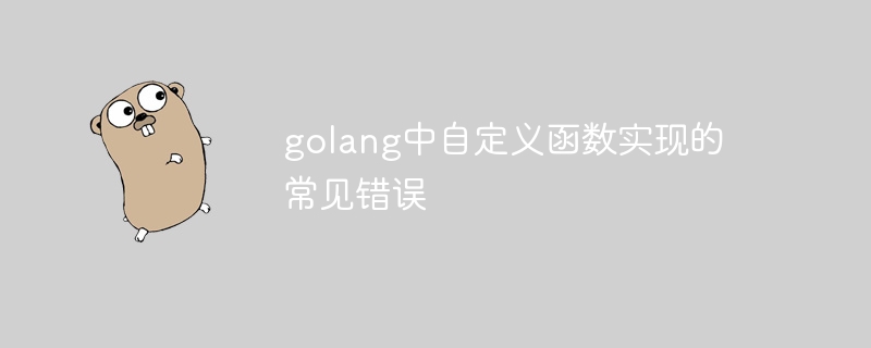 golang中自定义函数实现的常见错误