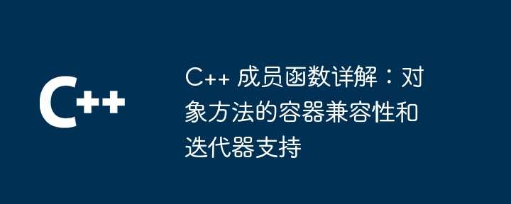 C++ 成员函数详解：对象方法的容器兼容性和迭代器支持