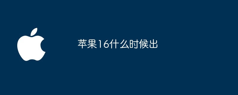 苹果16什么时候出