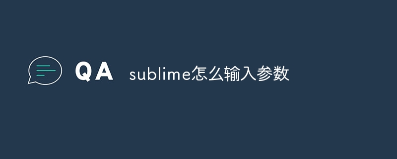 sublime怎么输入参数