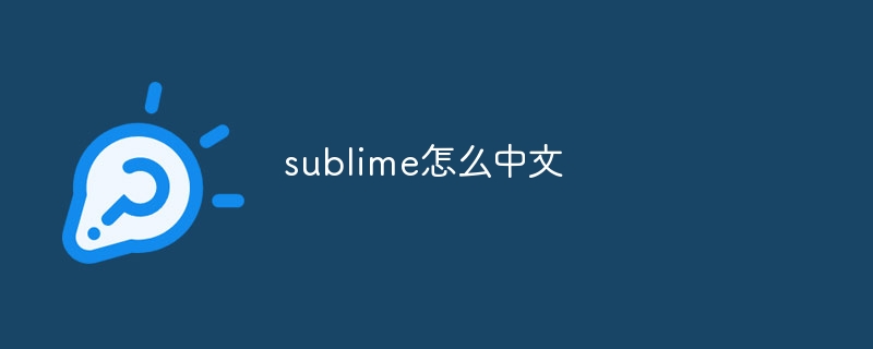 sublime怎么中文