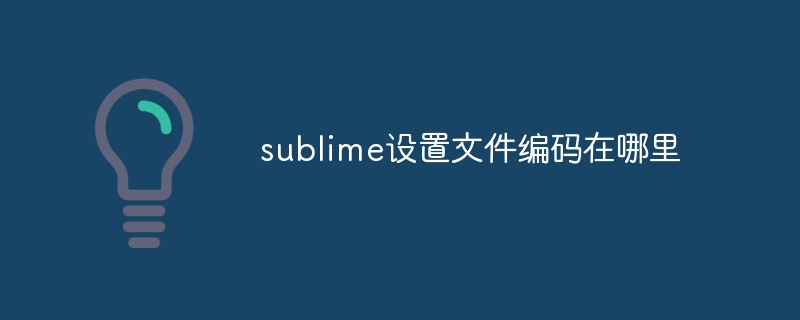 sublime设置文件编码在哪里