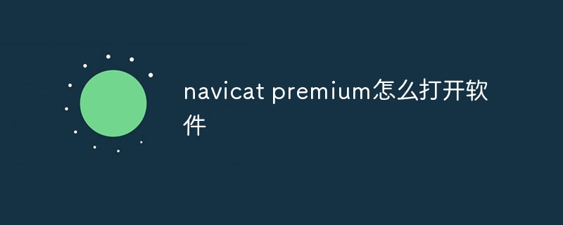 navicat premium怎么打开软件