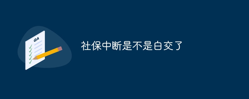 社保中断是不是白交了