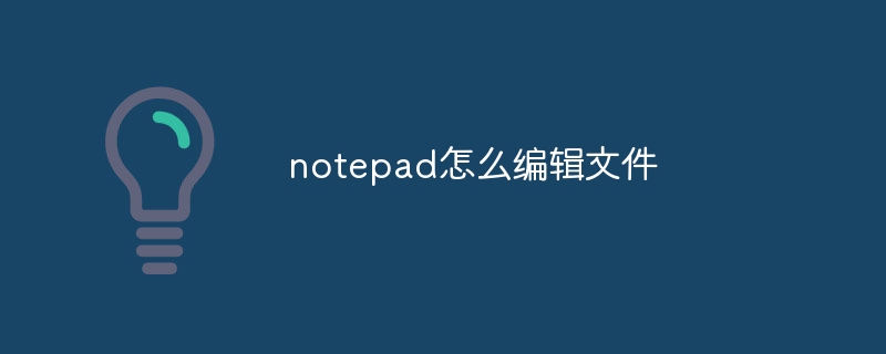 notepad怎么编辑文件