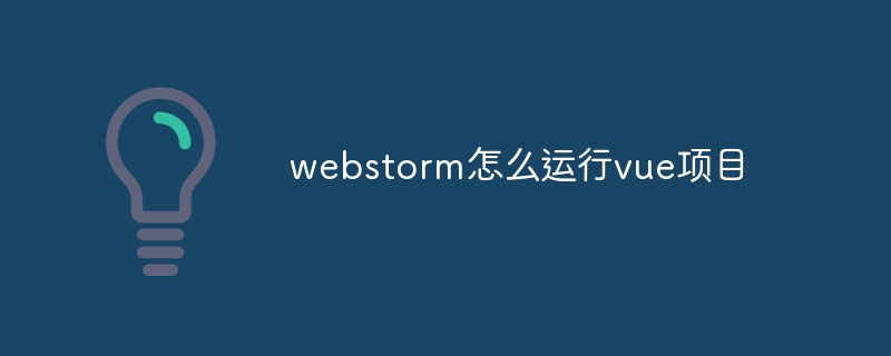 webstorm怎么运行vue项目