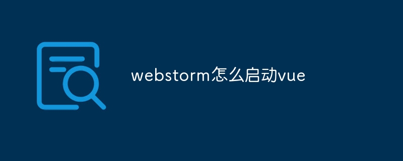 webstorm怎么启动vue