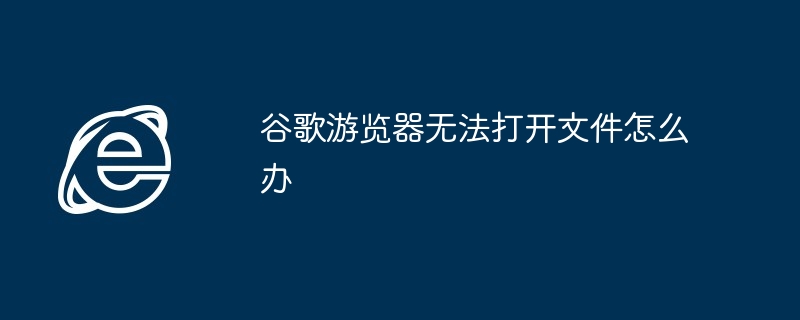 谷歌游览器无法打开文件怎么办