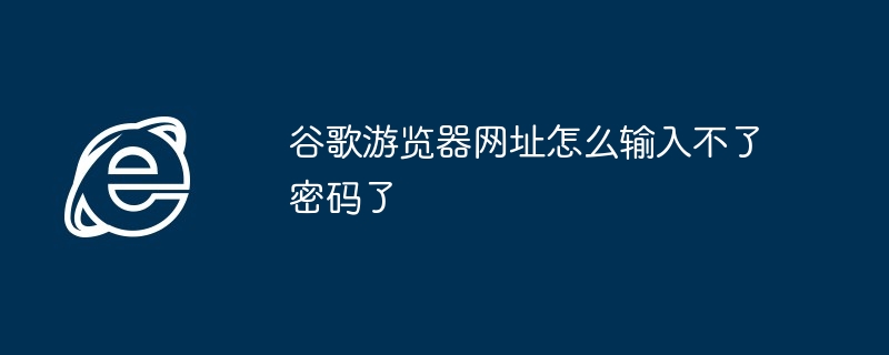 谷歌游览器网址怎么输入不了密码了