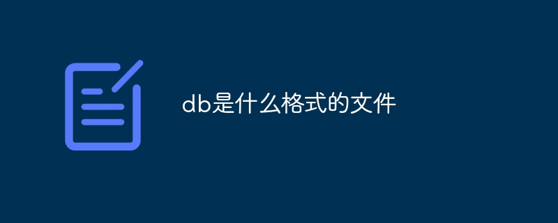 db是什么格式的文件