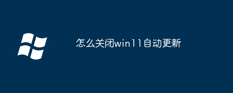 怎么关闭win11自动更新