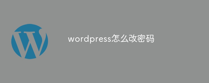 wordpress怎么改密码