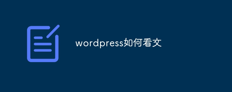 wordpress如何看文