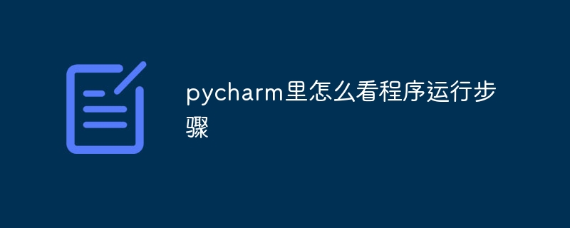 pycharm里怎么看程序运行步骤