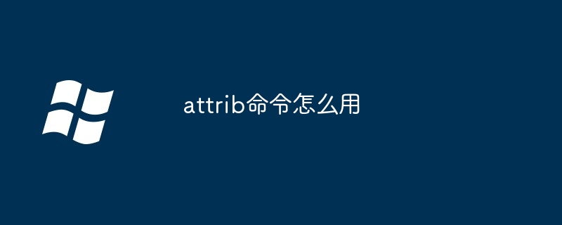 attrib命令怎么用