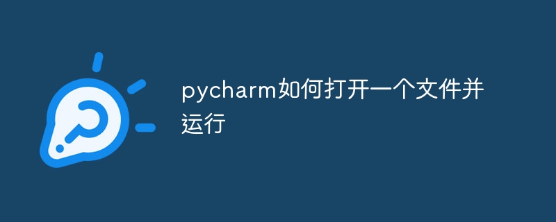 pycharm如何打开一个文件并运行