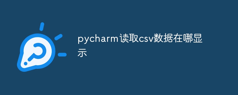 pycharm读取csv数据在哪显示