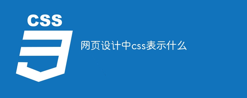 网页设计中css表示什么