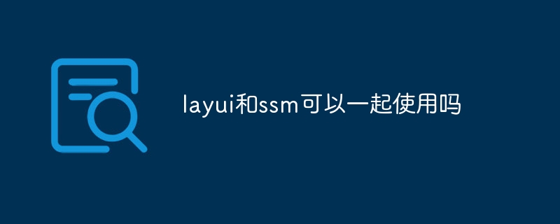 layui和ssm可以一起使用吗