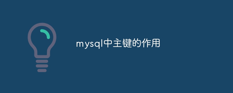 mysql中主键的作用