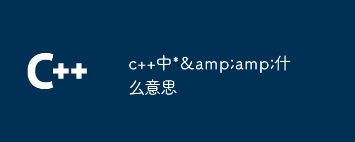 c++中*&amp;什么意思