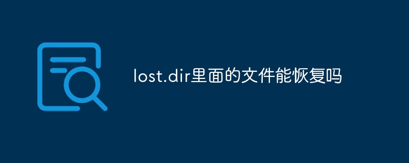 lost.dir里面的文件能恢复吗