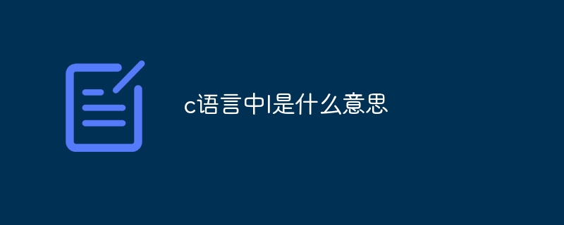 c语言中l是什么意思