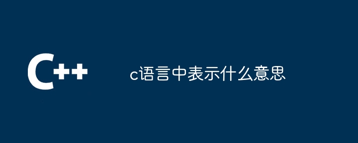 c语言中表示什么意思