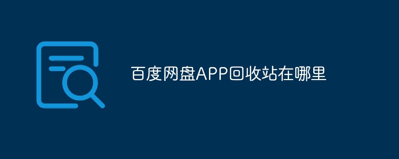 百度网盘APP回收站在哪里