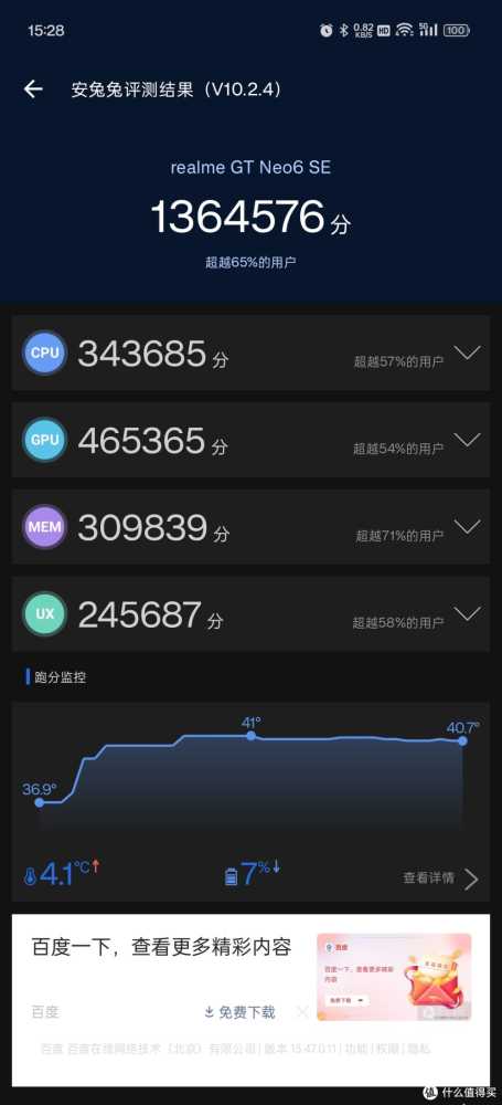 跑分图哈哈，别人说最高能到150W ，我的迁移完所有数据后，只有136万了