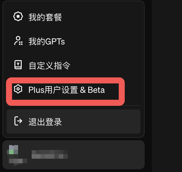 ChatGPT Plus settings menu 进入设置