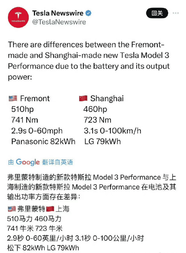 33.59万元 特斯拉Model 3高性能版国内上市：动力砍了一刀