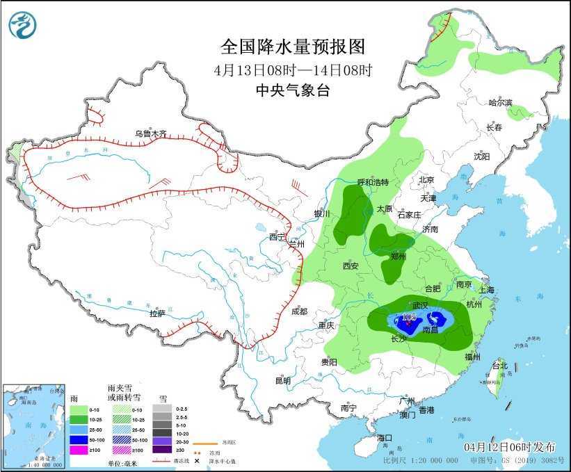 江汉江南有明显降水过程 13日至15日新疆内蒙古部分地区有沙尘暴