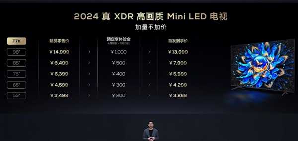 首发价仅3299元起！TCL真XDR高画质Mini-LED电视T7K发布