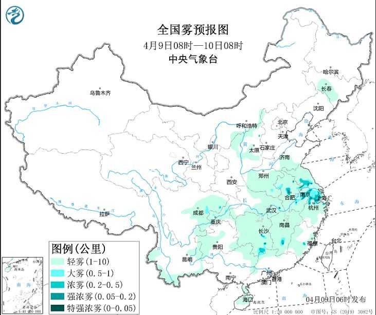 2024年4月9日环境气象预报:全国大部大气扩散条件较好