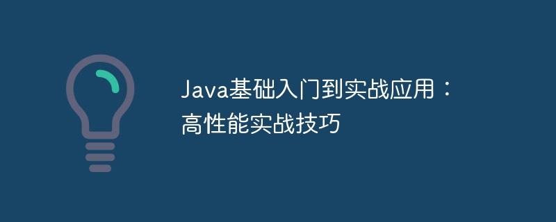 Java基础入门到实战应用：高性能实战技巧