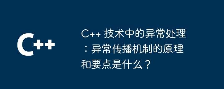 C++ 技术中的异常处理：异常传播机制的原理和要点是什么？