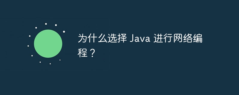 为什么选择 Java 进行网络编程？