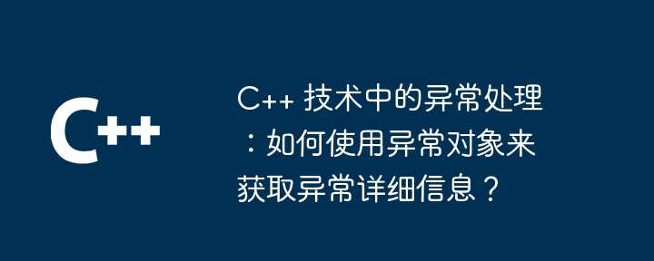 C++ 技术中的异常处理：如何使用异常对象来获取异常详细信息？