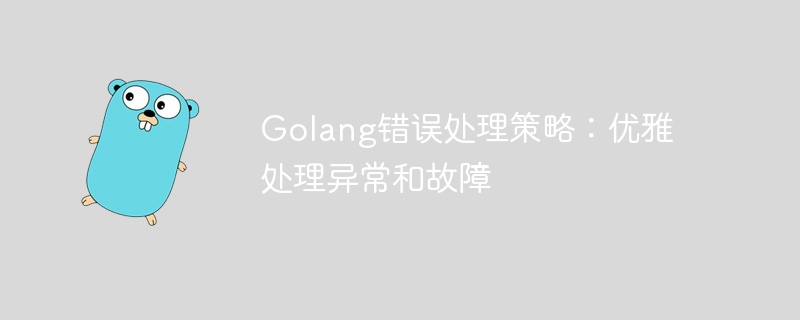 Golang错误处理策略：优雅处理异常和故障