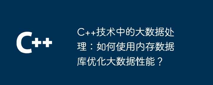 C++技术中的大数据处理：如何使用内存数据库优化大数据性能？